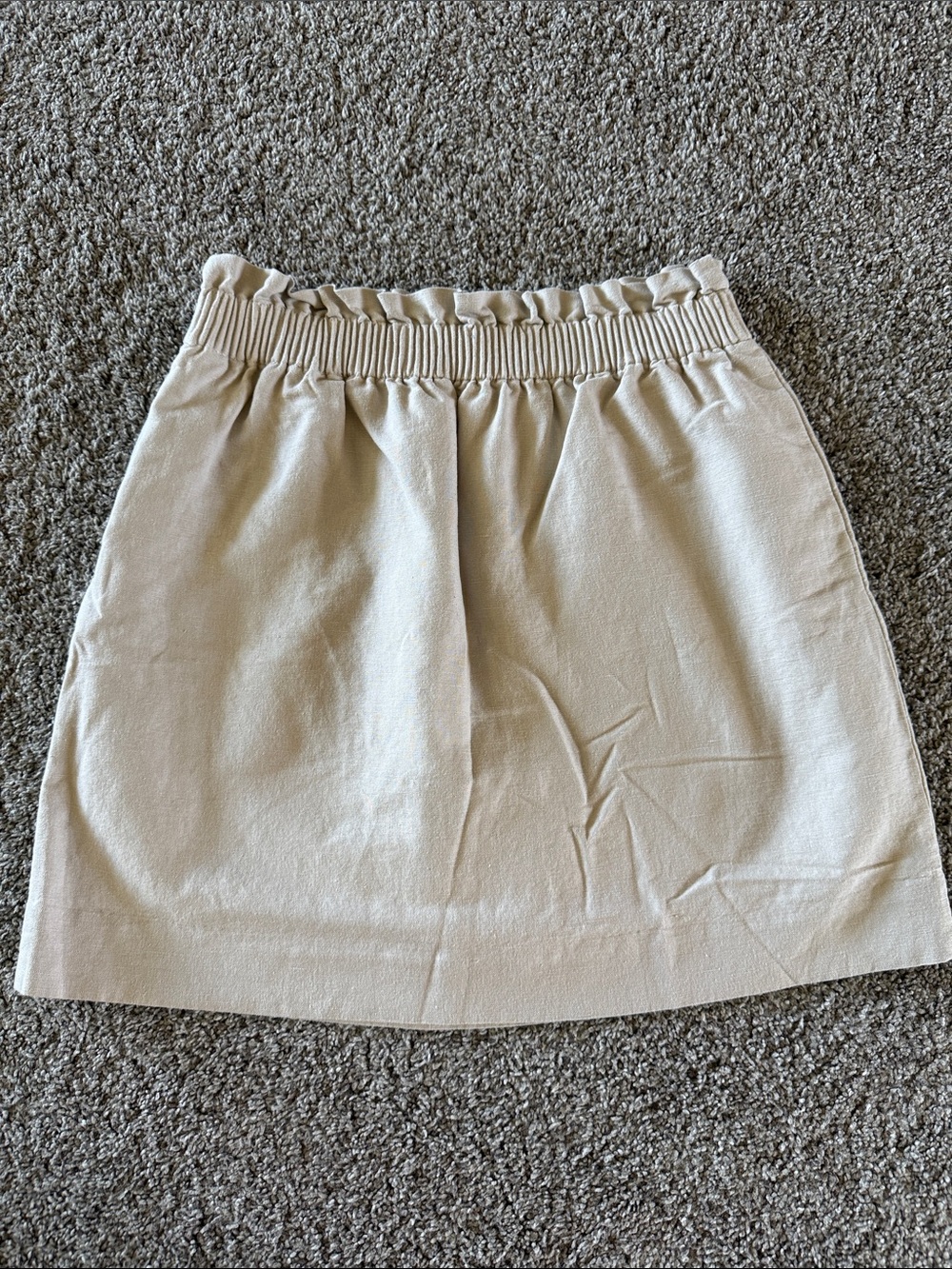 J. Crew Cream Elastic-Waist Mini Skirt